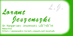 lorant jeszenszki business card